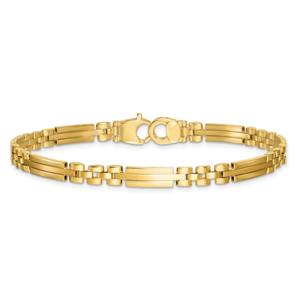 14k Polished and Brushed Fancy Multi Link Bracelet-GB292-8