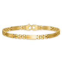 14k Polished and Brushed Fancy Multi Link Bracelet-GB292-8