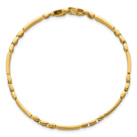 14k Polished and Brushed Fancy Multi Link Bracelet-GB292-8