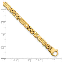 14k Polished and Brushed Fancy Multi Link Bracelet-GB292-8
