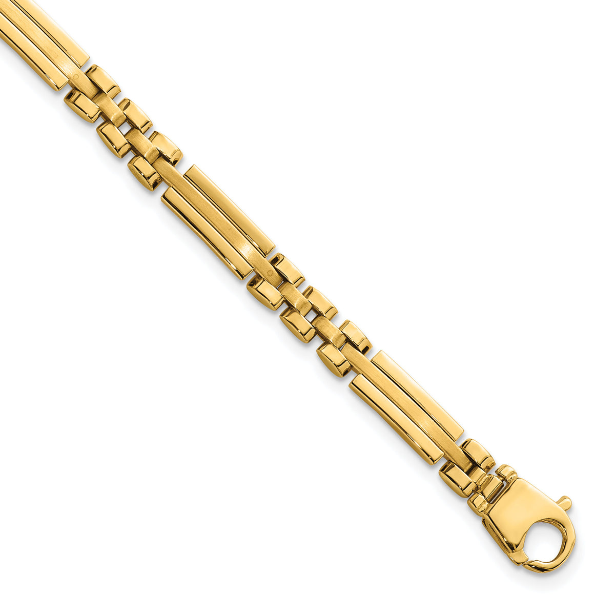 14k Polished and Brushed Fancy Multi Link Bracelet-GB292-8