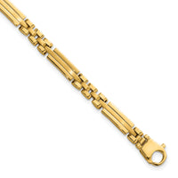 14k Polished and Brushed Fancy Multi Link Bracelet-GB292-8
