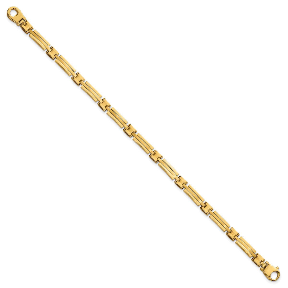 14k Polished and Brushed 5mm Fancy Link Bracelet-GB293-8