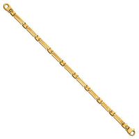 14k Polished and Brushed 5mm Fancy Link Bracelet-GB293-8
