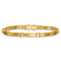14k Polished and Brushed 5mm Fancy Link Bracelet-GB293-8