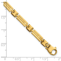 14k Polished and Brushed 5mm Fancy Link Bracelet-GB293-8