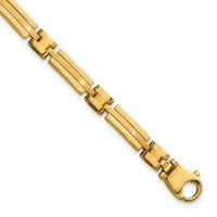 14k Polished and Brushed 5mm Fancy Link Bracelet-GB293-8
