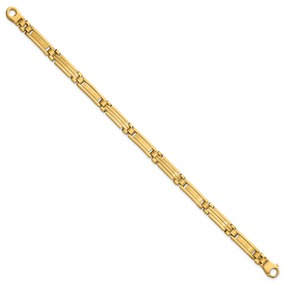 14k Polished and Brushed Fancy Multi Link Bracelet-GB294-8.25
