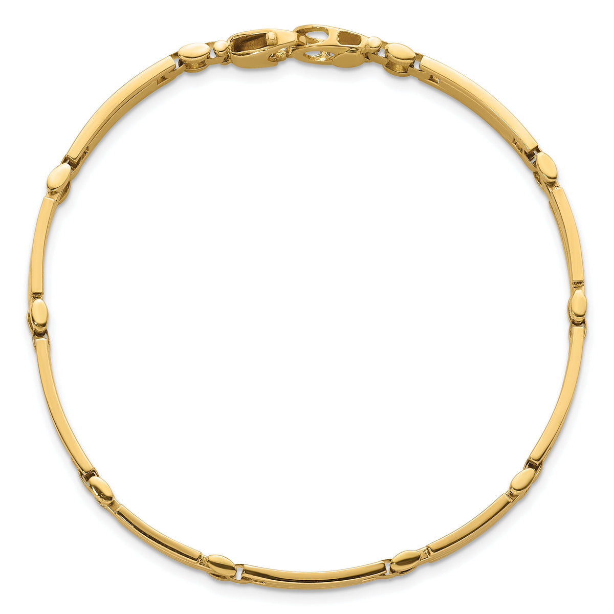 14k Polished and Brushed Fancy Multi Link Bracelet-GB294-8.25