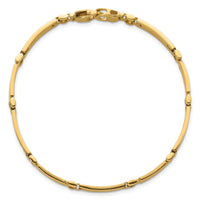 14k Polished and Brushed Fancy Multi Link Bracelet-GB294-8.25