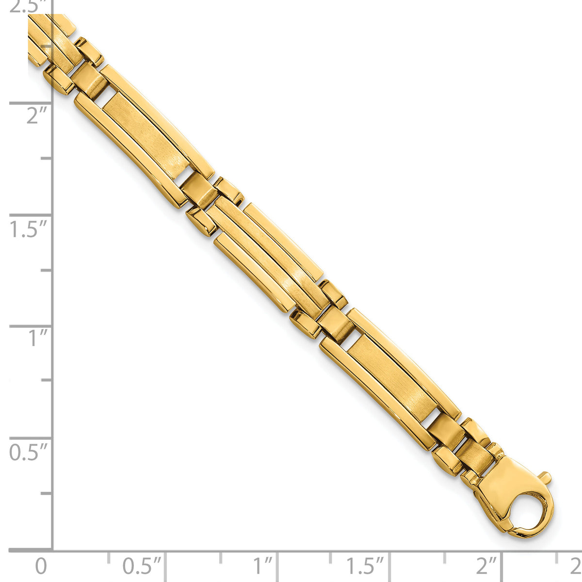 14k Polished and Brushed Fancy Multi Link Bracelet-GB294-8.25