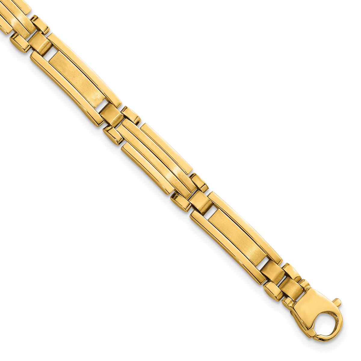 14k Polished and Brushed Fancy Multi Link Bracelet-GB294-8.25