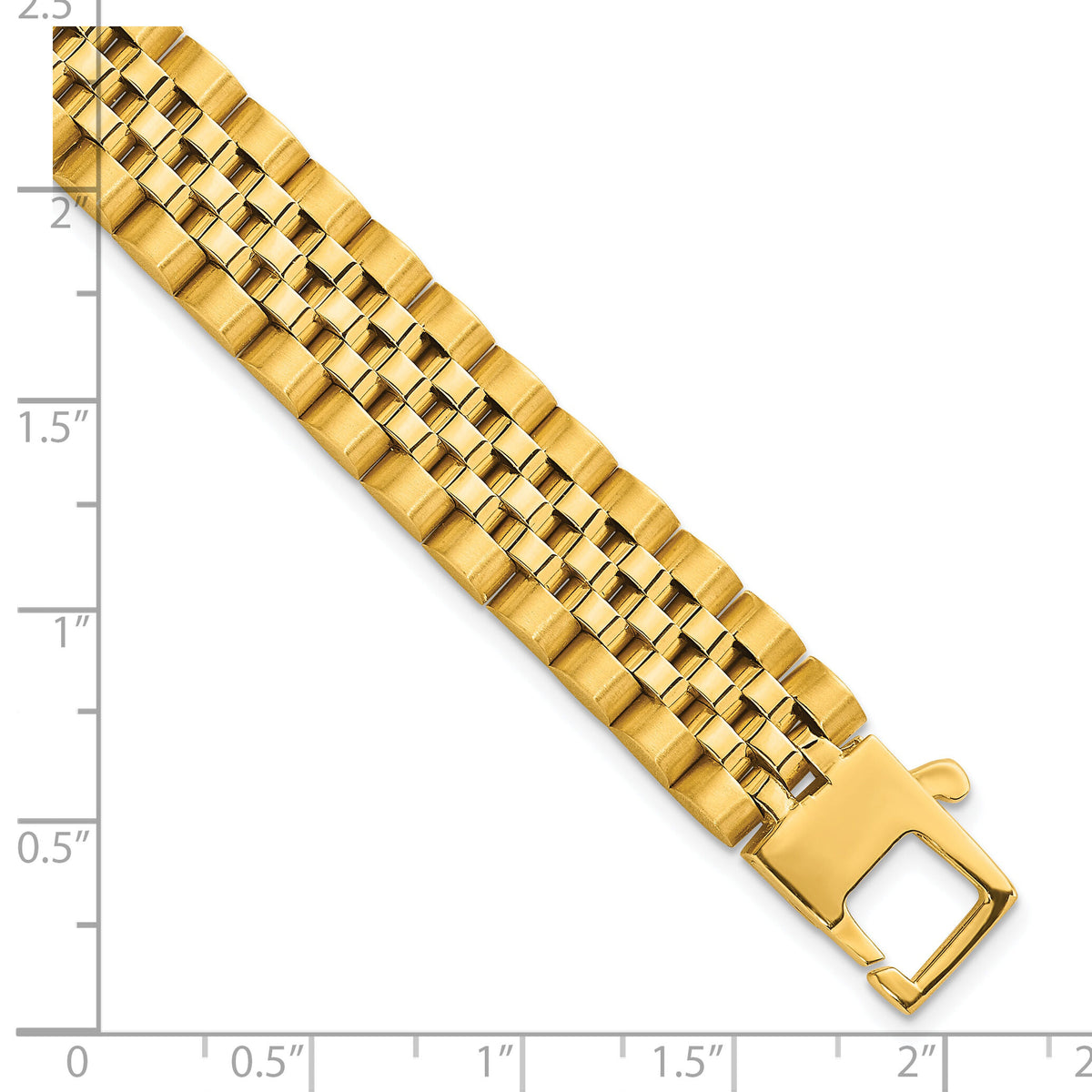 14k Brushed and Polished Fancy Link 12mm Men's Bracelet-GB295-8.5