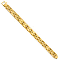 14k Brushed and Polished Fancy Link 12.25mm Men's Bracelet-GB296-8.5