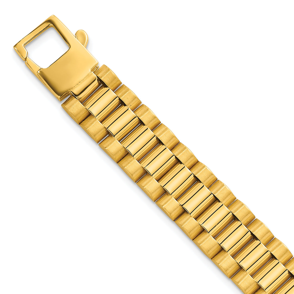 14k Brushed and Polished Fancy Link 12.25mm Men's Bracelet-GB296-8.5