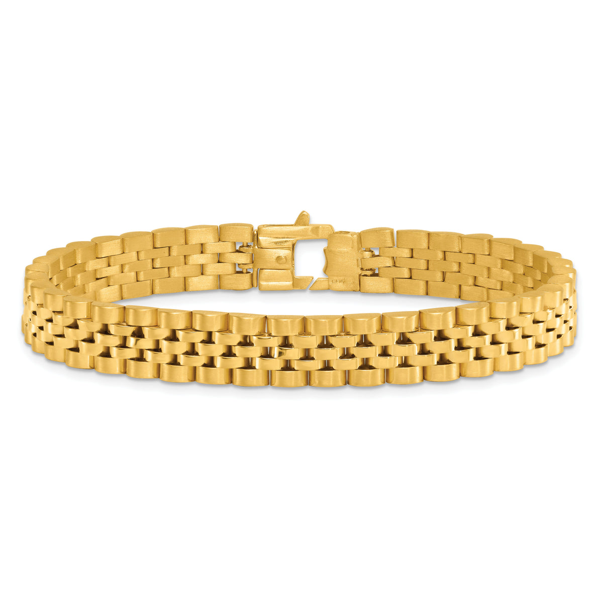 14k Brushed and Polished Fancy Link 10mm Men's Bracelet-GB297-8.5