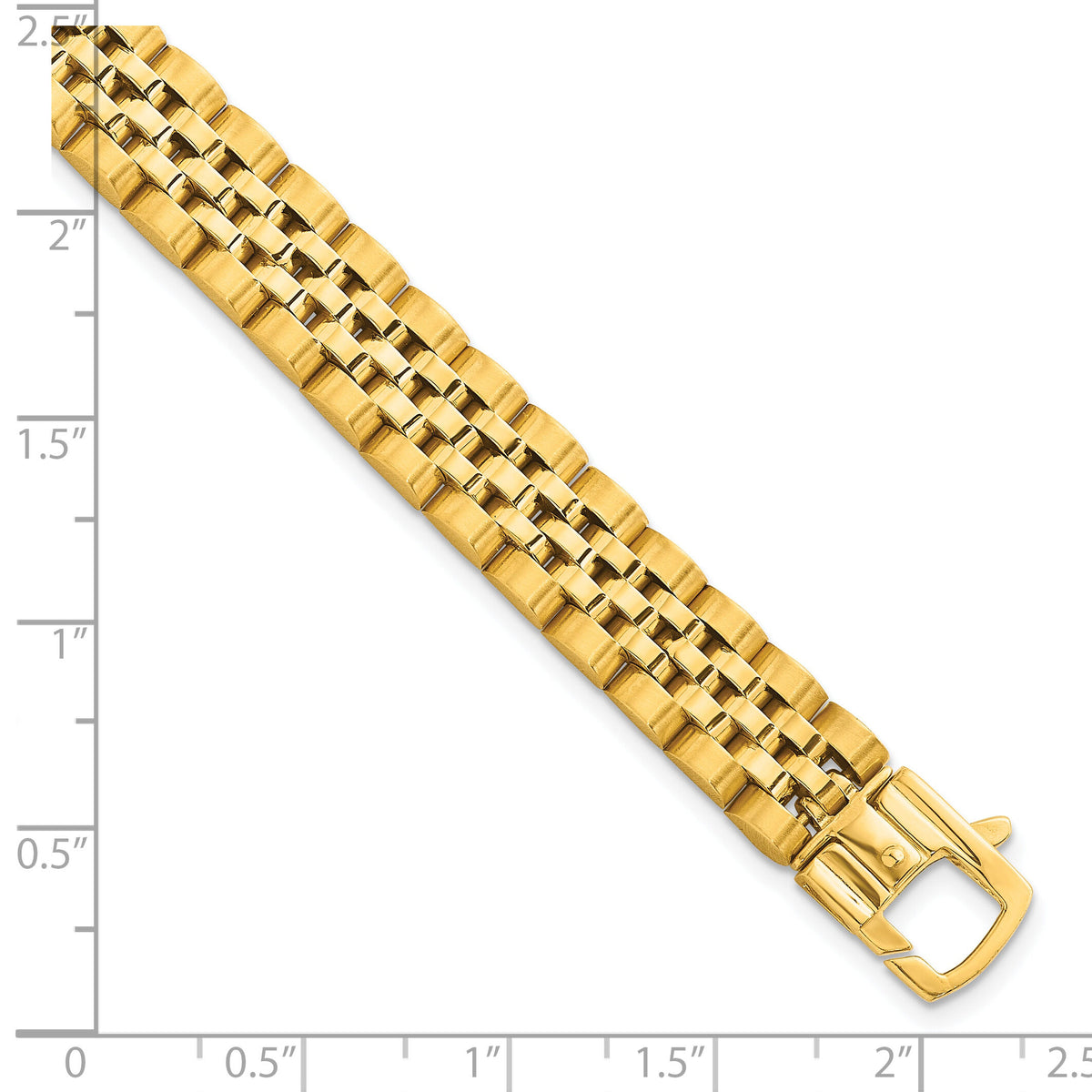 14k Brushed and Polished Fancy Link 10mm Men's Bracelet-GB297-8.5