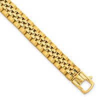 14k Brushed and Polished Fancy Link 10mm Men's Bracelet-GB297-8.5