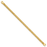 14k Polished and Brushed 8in Fancy Link Bracelet-GB299-8