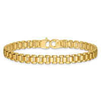 14k Polished and Brushed 8in Fancy Link Bracelet-GB299-8