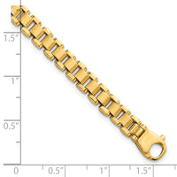 14k Polished and Brushed 8in Fancy Link Bracelet-GB299-8
