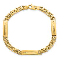 14k Polished Fancy Link and Bars 8 Inch Men's Bracelet-GB300-8