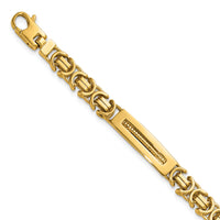 14k Polished Fancy Link and Bars 8 Inch Men's Bracelet-GB300-8