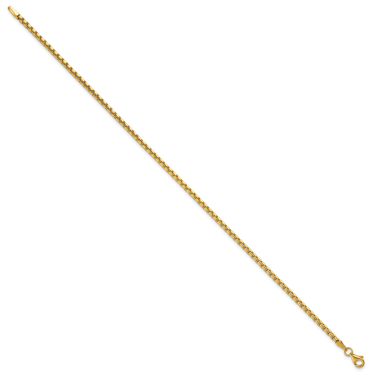 14k Polished Rounded Box Chain 2.25mm Men's Bracelet-GB301-8.5