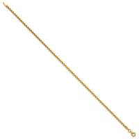 14k Polished Rounded Box Chain 2.25mm Men's Bracelet-GB301-8.5