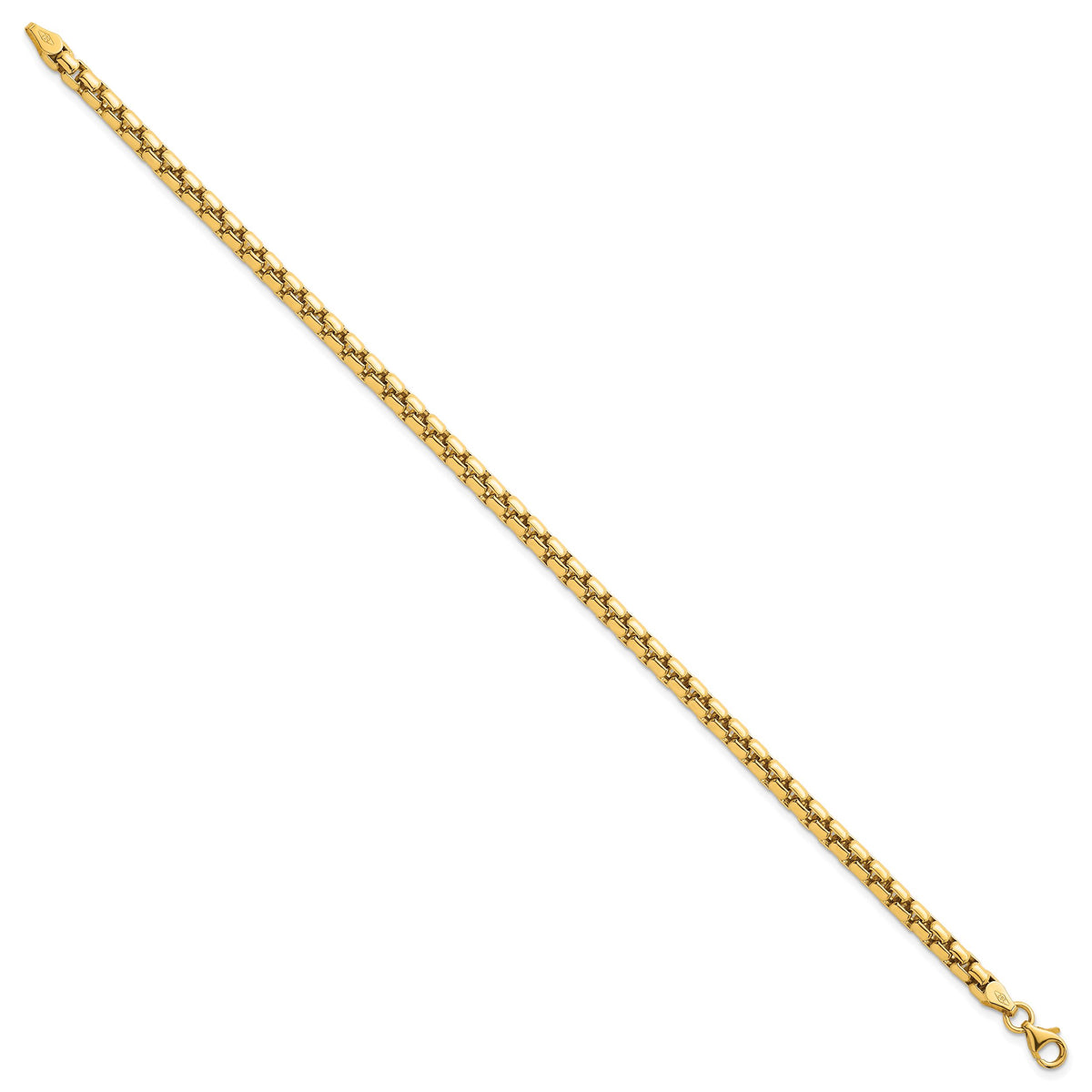 14k Polished Rounded Box Chain 4.25mm Men's Bracelet-GB303-8.5