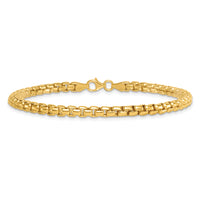 14k Polished Rounded Box Chain 4.25mm Men's Bracelet-GB303-8.5
