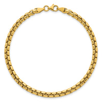 14k Polished Rounded Box Chain 4.25mm Men's Bracelet-GB303-8.5