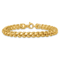 14k Polished Fancy Square Link 7.5mm Bracelet-GB304-8