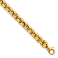 14k Polished Fancy Square Link 7.5mm Bracelet-GB304-8