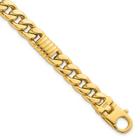14k Polished Fancy Curb Chain 8.75mm Men's Bracelet-GB305-8.5