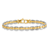 14k Two-tone Polished 8in. Fancy Link Bracelet-GB307-8