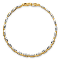 14k Two-tone Polished 8in. Fancy Link Bracelet-GB307-8