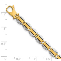 14k Two-tone Polished 8in. Fancy Link Bracelet-GB307-8