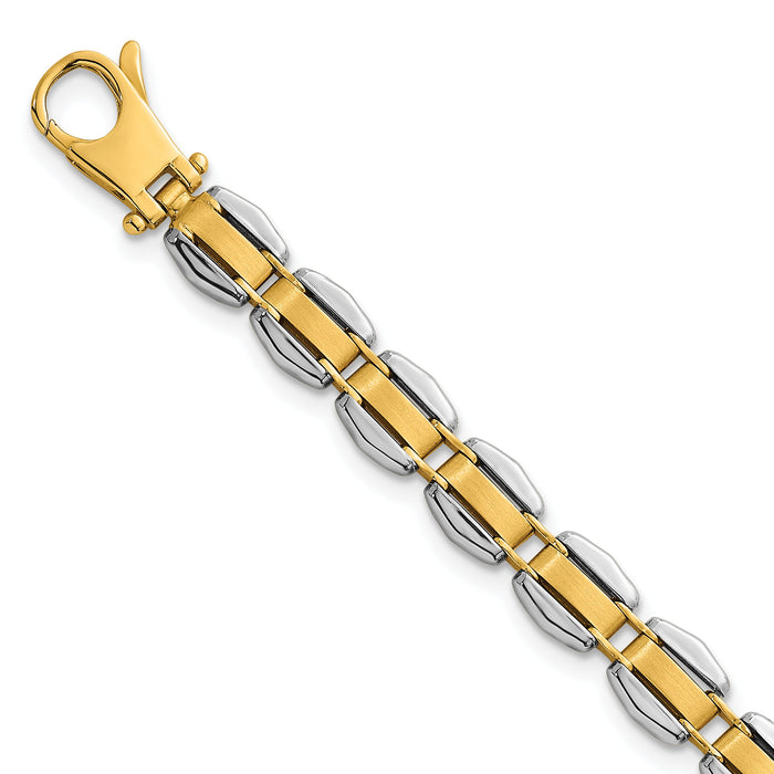 14k Two-tone Polished 8in. Fancy Link Bracelet-GB307-8
