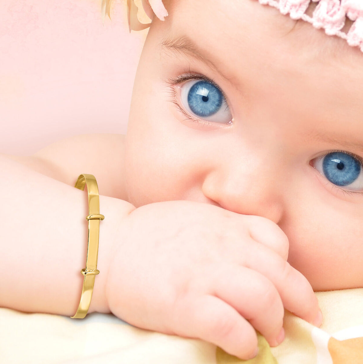 14K Madi K Polished Expandable Baby Bangle-GK1084