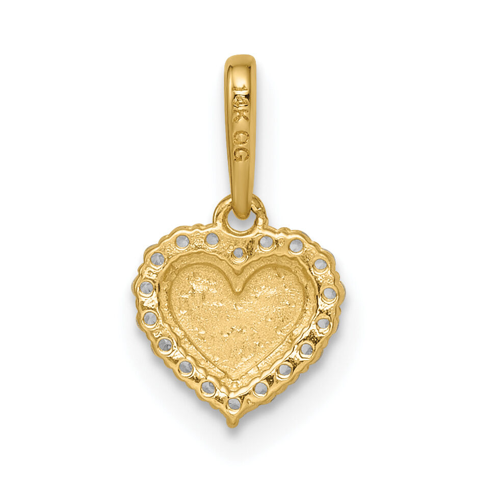 14k Madi K CZ Diamond Cut Heart Pendant-GK1086