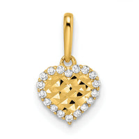 14k Madi K CZ Diamond Cut Heart Pendant-GK1086