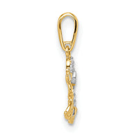 14K & Rhodium Madi K CZ Dog & Puppy Pendant-GK1096