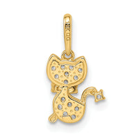14k Madi K CZ Cat Pendant-GK1097