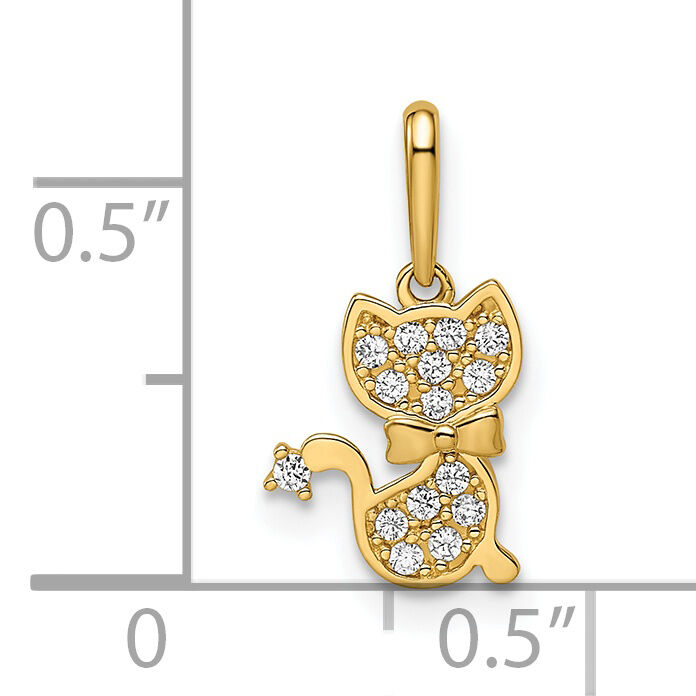 14k Madi K CZ Cat Pendant-GK1097