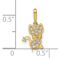 14k Madi K CZ Cat Pendant-GK1097