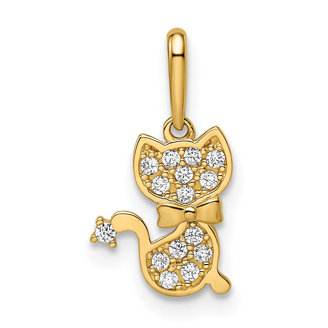 14k Madi K CZ Cat Pendant-GK1097