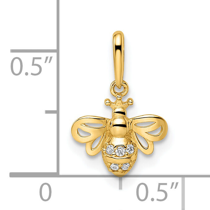 14k Madi K CZ Bumble Bee Pendant-GK1104