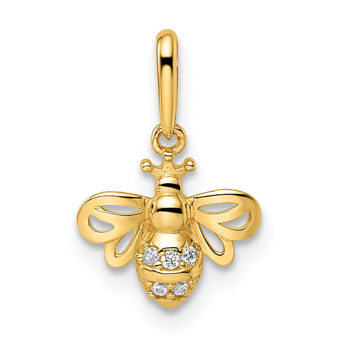 14k Madi K CZ Bumble Bee Pendant-GK1104