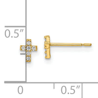 14k Madi K CZ Cross Post Earrings-GK1108